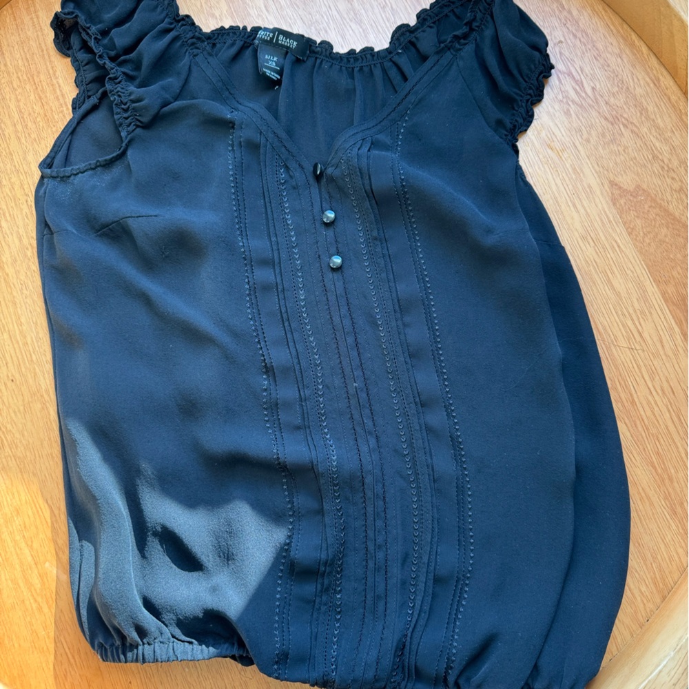 White House Black Market Black Blouse
